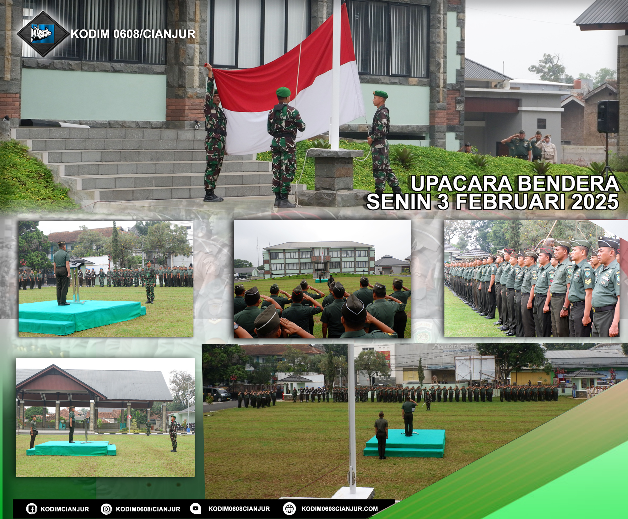 “Upacara Pengibaran Bendera Sang Saka Merah Putih di Makodim 0608/Cianjur”