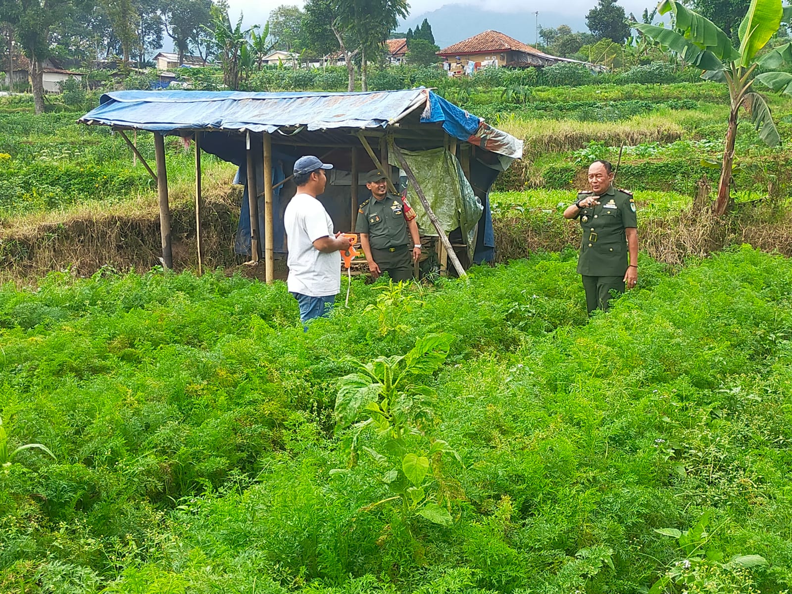 Danramil 0608-05/Cugenang Tinjau Persiapan Pembangunan Dapur Sehat dalam Rangka Program Pemerintah