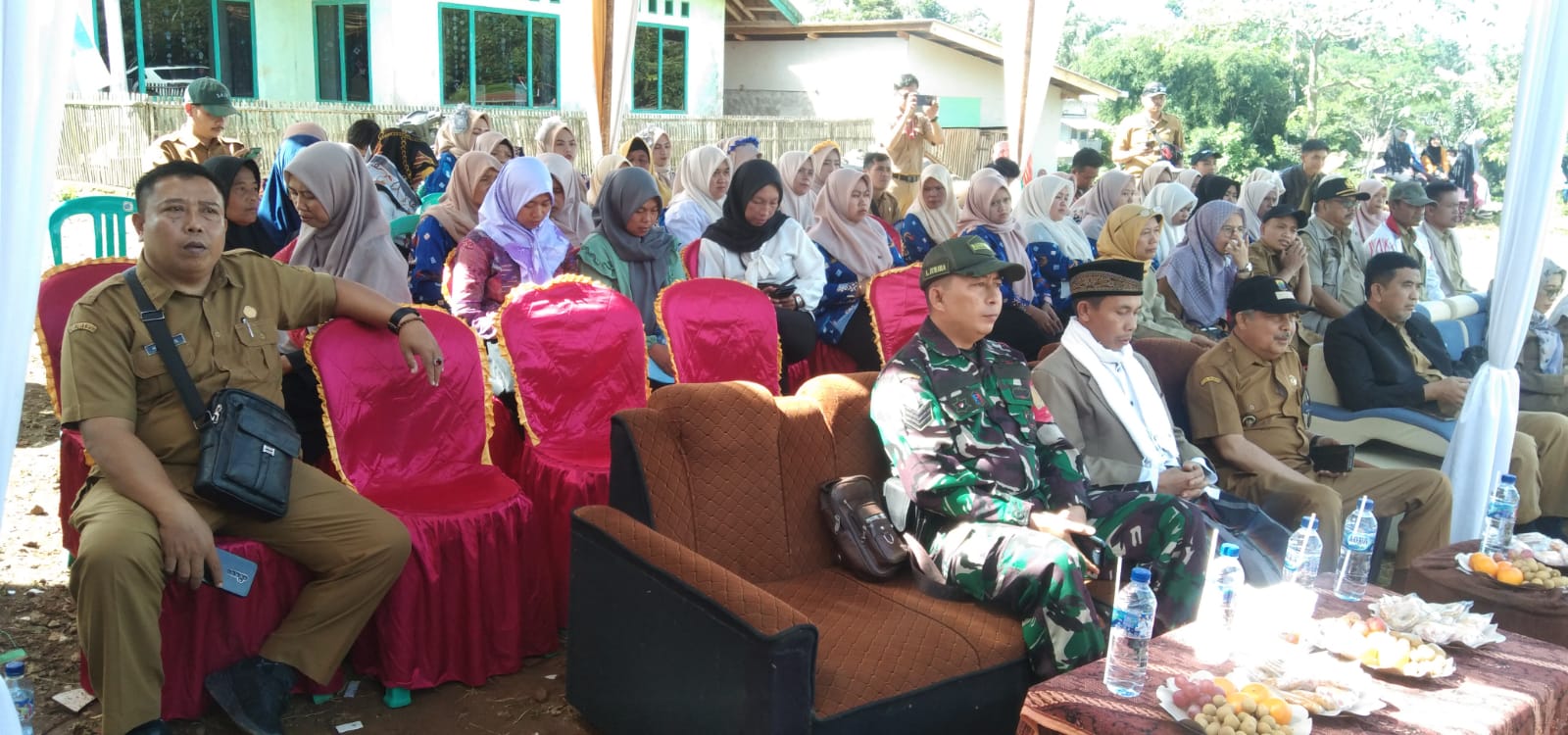 Babinsa Serka Asep Juhara Hadiri Launching Pustu ILP Desa Girijaya