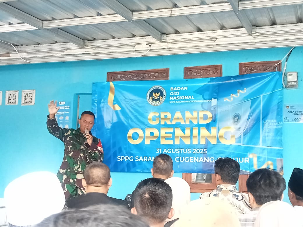 SERKA HENDRIK HADIRI GRAND OPENING YAYASAN POHON KEBAIKAN MBG WILAYAH DESA SARAMPAD