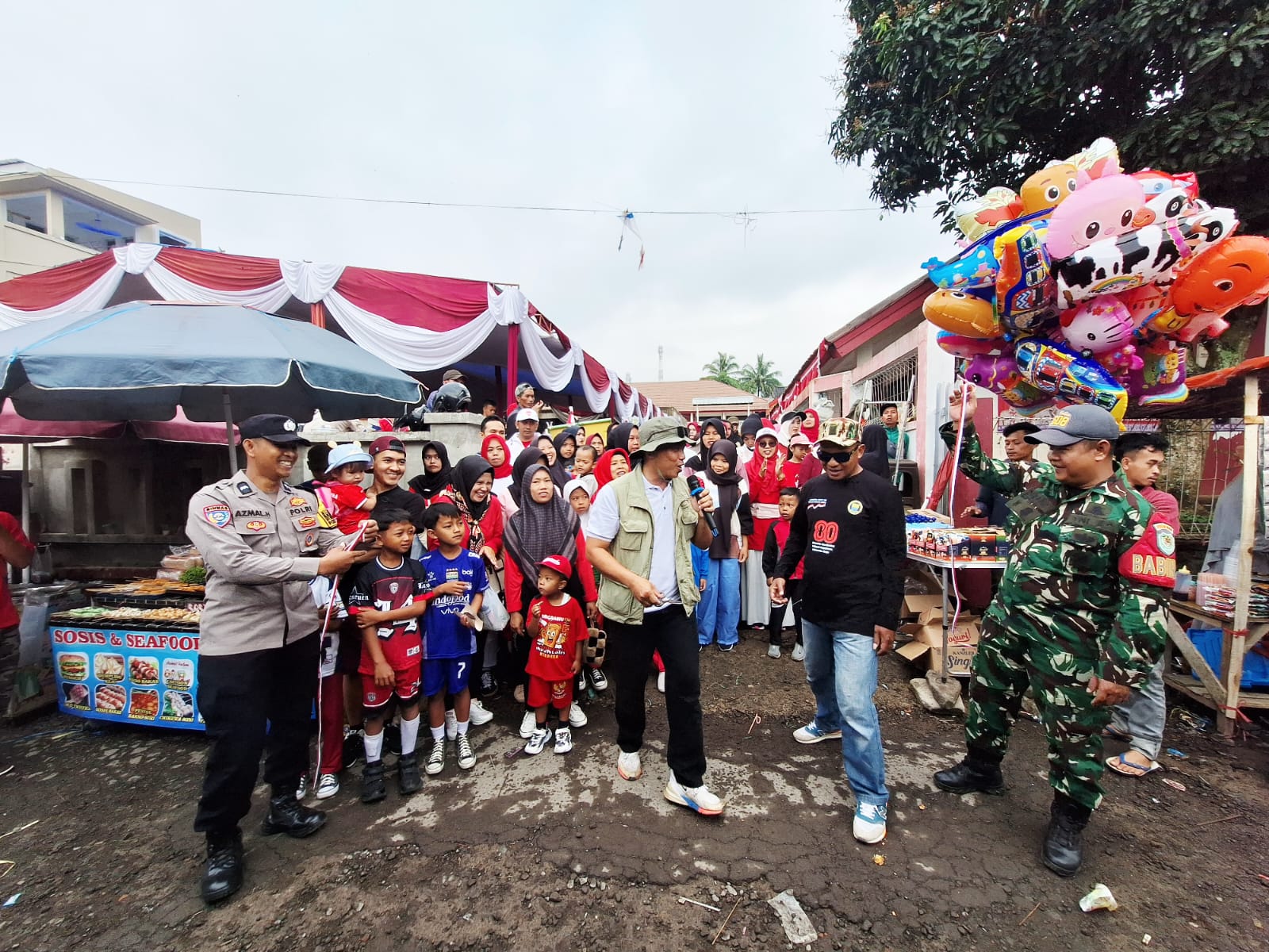 BABINSA DESA BENJOT LAKSANAKAN PENGAMANAN JALAN SANTAI DALAM RANGKA HUT KEMERDEKAAN RI KE-80