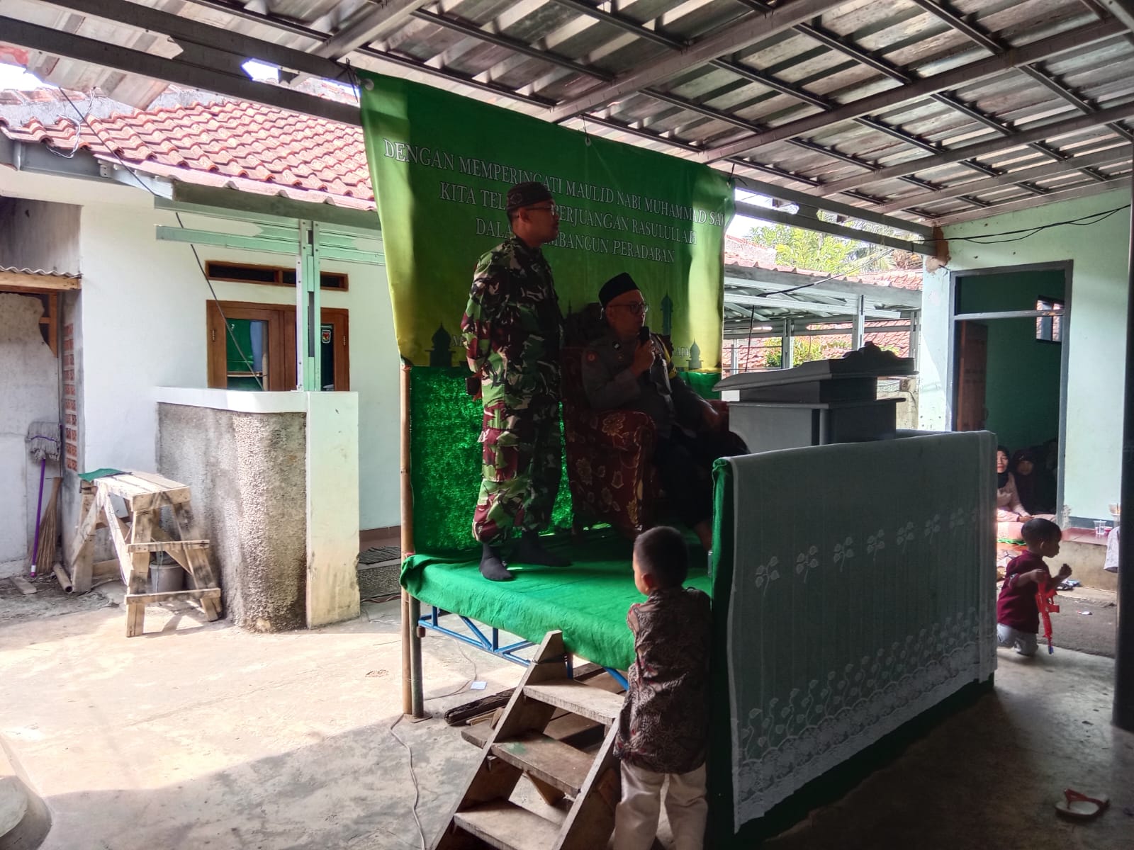 Babinsa Munjul Hadiri Peringatan Maulid Nabi Muhammad SAW
