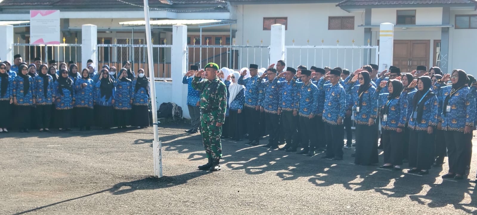 Serma Ade Erawan, Hadiri Upacara HUT Korpri Ke-54 Tingkat Kecamatan Cilaku