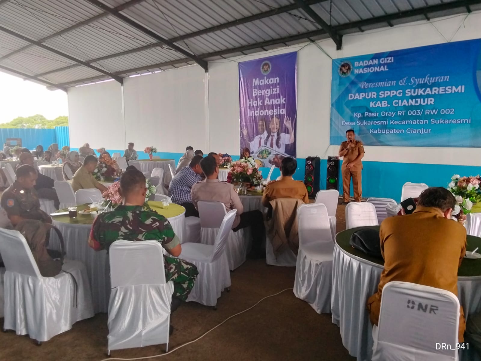 Dukung Ketahanan Gizi, Babinsa Sukaresmi Hadiri Peluncuran Dapur SPPG Yayasan Zaenudin Makmur Sejahtera