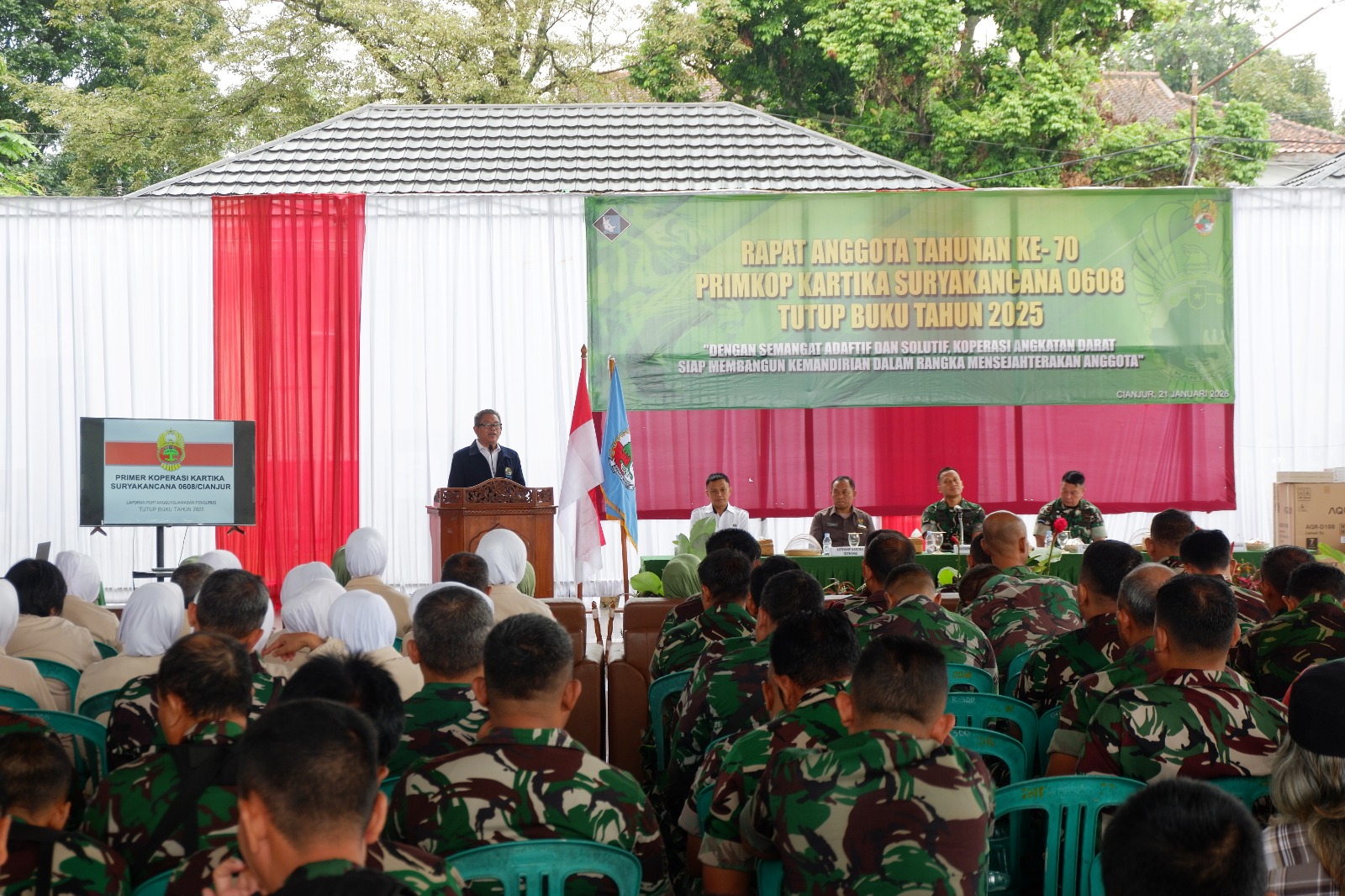 RAT Ke-70 Primkop Kartika Suryakancana: Anggota Kodim 0608/Cianjur Perkuat Kemandirian Ekonomi Melalui Koperasi