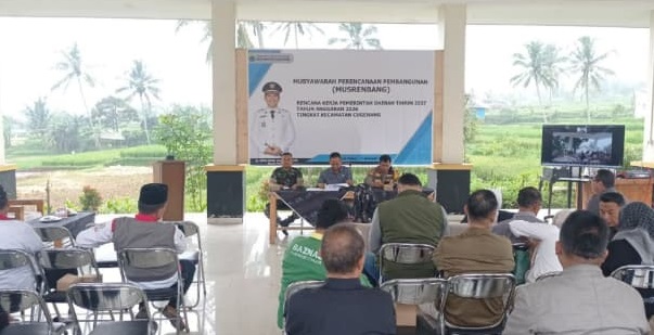 Kawal Perencanaan Pembangunan, Babinsa Galudra Serma Heri Aldi Hadiri Musrenbang Kecamatan Cugenang