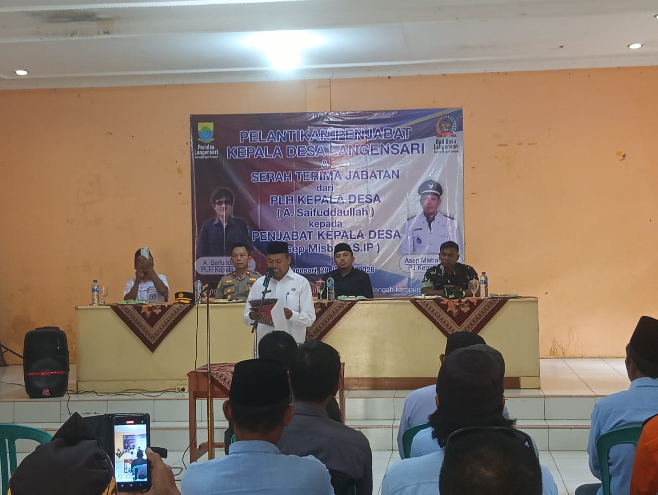 Danramil Karangtengah Hadiri Pelantikan Pj Kades Langensari, Tekankan Sinergitas dan Stabilitas Desa