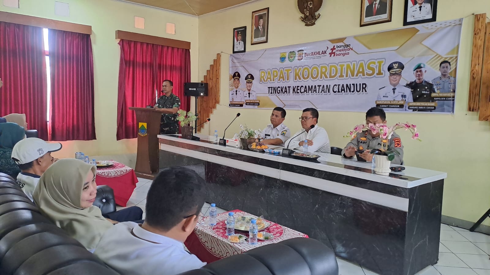 Perkuat Sinergitas Kewilayahan, Danramil 0608/01 Cianjur Kota Hadiri Rakor Tingkat Kecamatan