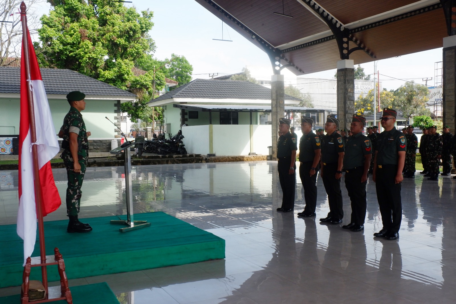 Apresiasi Dedikasi Prajurit, Dandim 0608/Cianjur Pimpin Korps Raport Kenaikan Pangkat 22 Personel